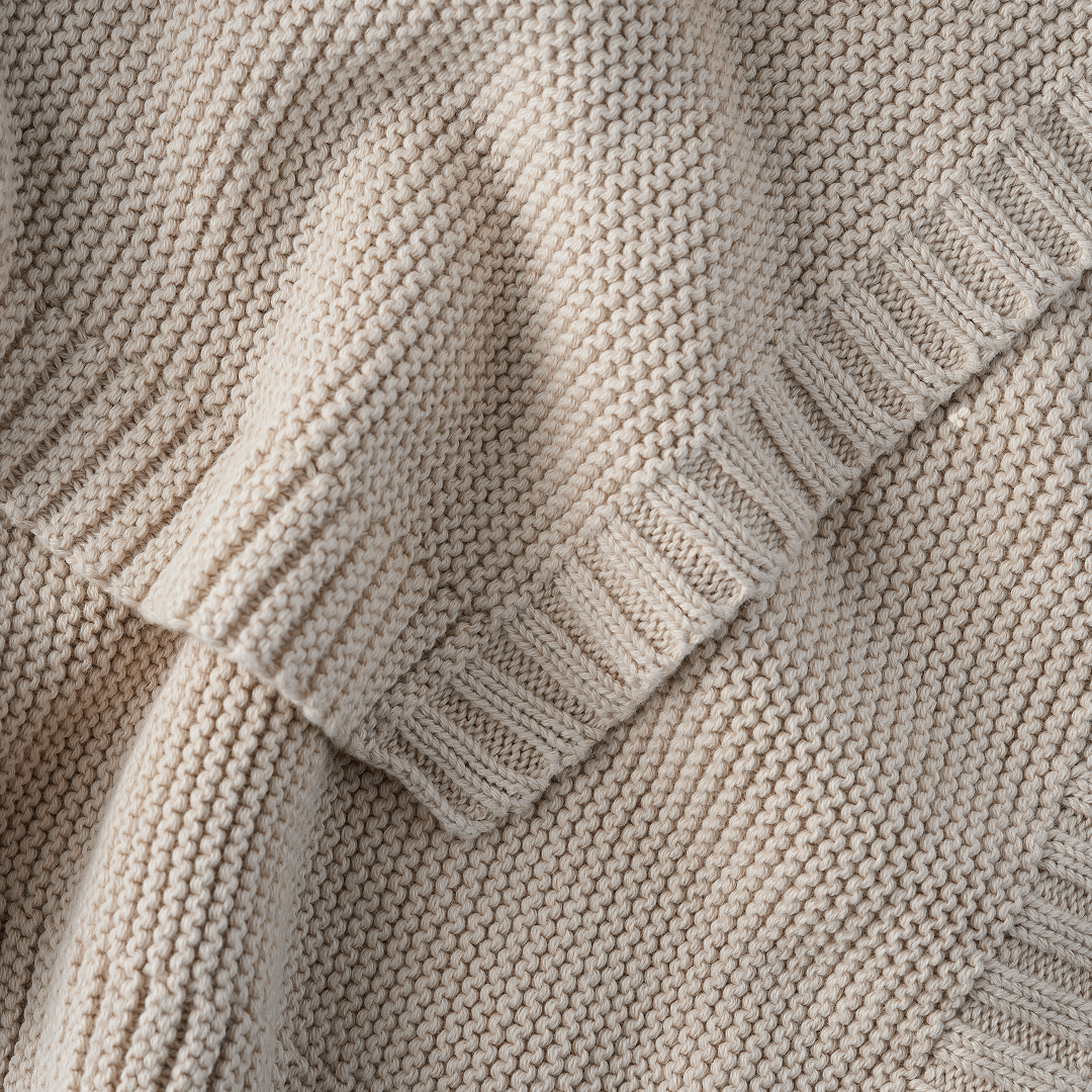 Oat Knitted Blanket