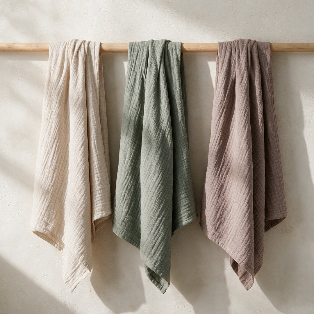 Wild Sage Muslin Swaddles · 3-Pack