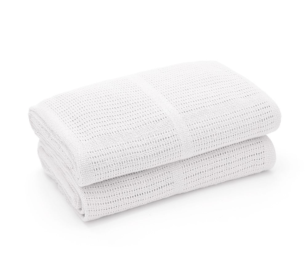 Organic Cotton Cellular Blankets Newborn Gift Pack of 2 Classic Bloomsbury Mill Ltd