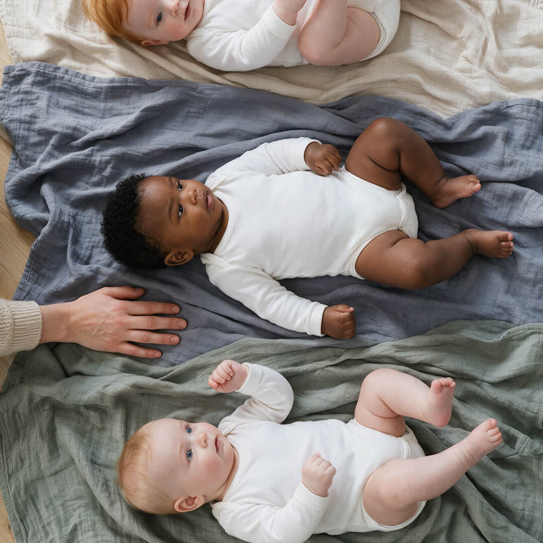 Morning Mist Muslin Swaddles · 3-Pack