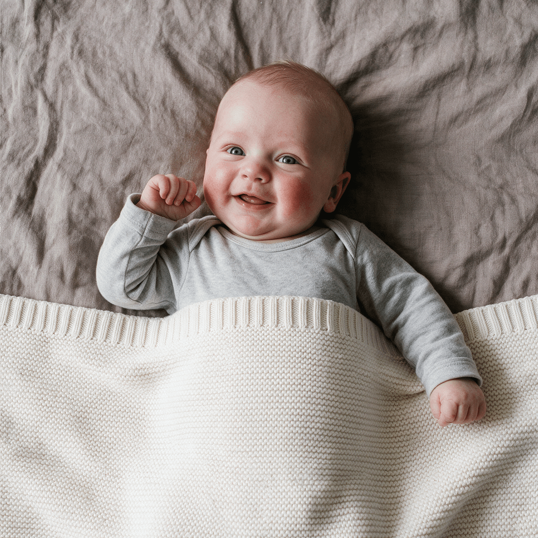 Cream Knitted Blanket