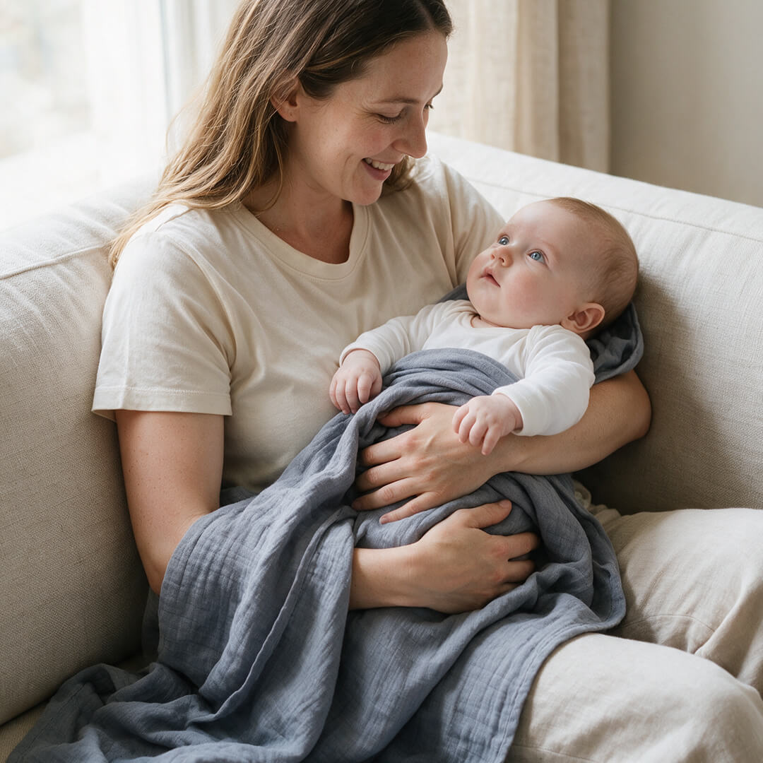 Morning Mist Muslin Swaddles · 3-Pack