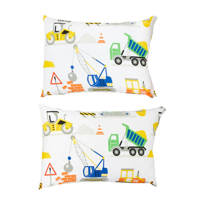Construction Vehicles Pair of Pillowcases