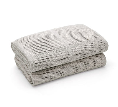 Pair of organic cotton cellular blankets